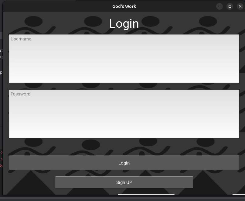Log In Screen